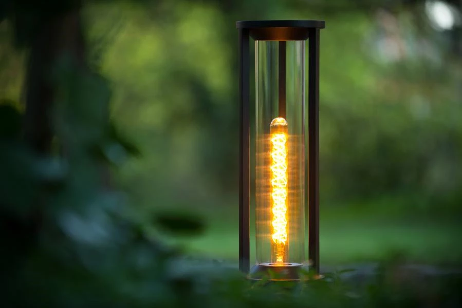 Lucide CADIX - Bollard light Outdoor - Ø 16 cm - 1xE27 - IP65 - Black - ambiance 1